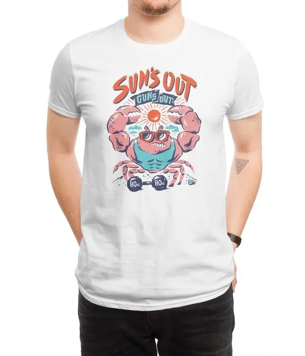 

New Men Casual Printed T shirt Sun's Out Guns Out Short Sleeve T-shirts Tee Tops