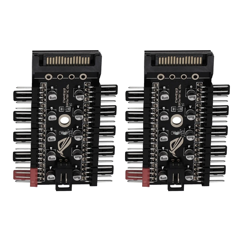 

2X Motherboard 4-Pin PWM Hub FAN HUB Computer Temperature Control Speed Control Panel Chassis 4Pin Fan Extension Cable