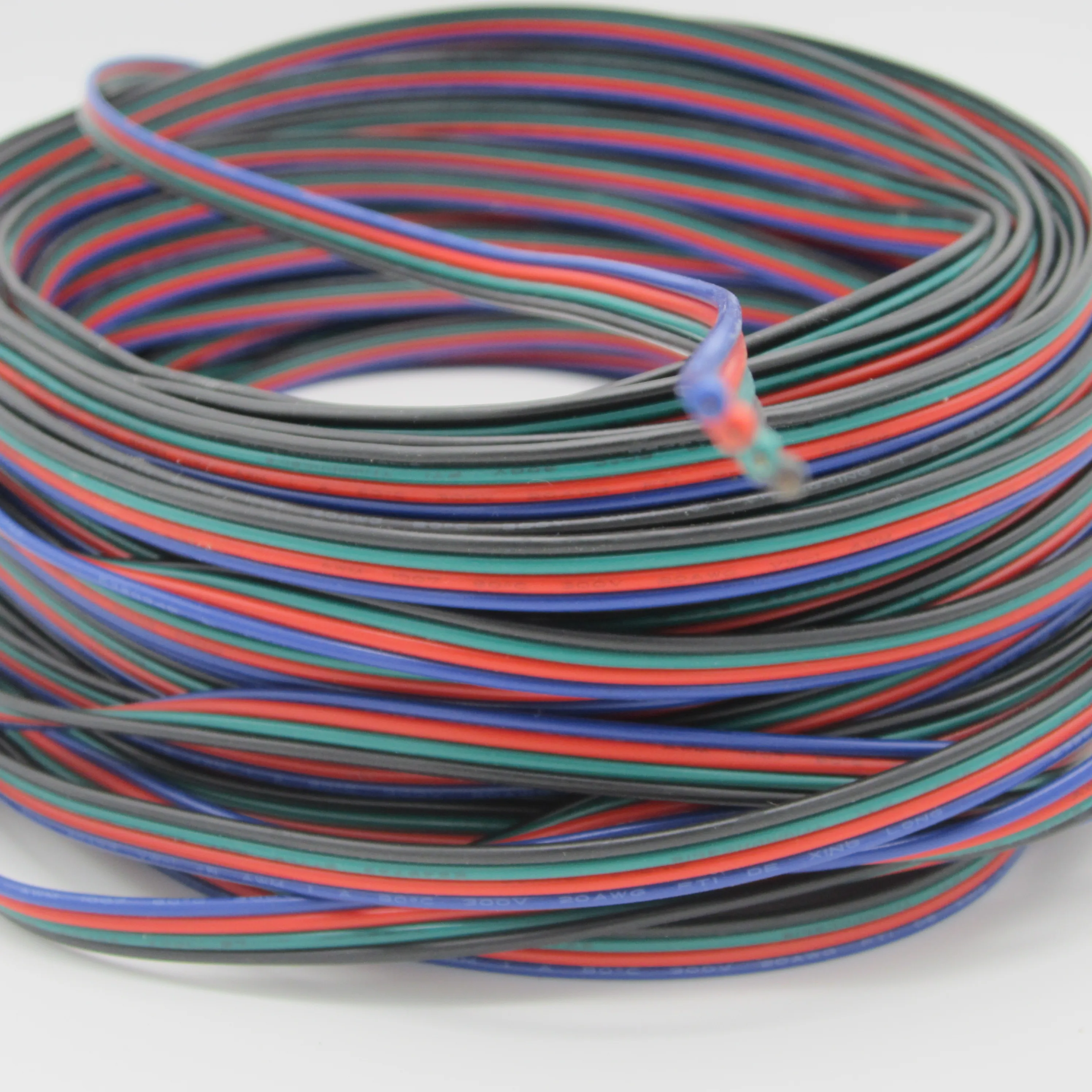 

DHL free shipping 4pin LED strip copper cable extension 5050 LED RGB Strip light wire AWG22 200Meter cable extension