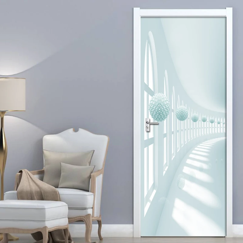 Съемный ПВХ водонепроницаемый самоклеящийся стикер для дверей 3D космическая