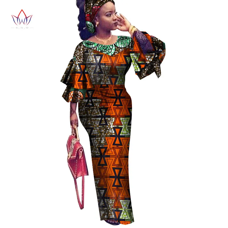BRW/Африканское платье для женщин, летние винтажные Макси Вечерние платья с вышивкой Дашики, Африканский Riche Bazin Femme размера плюс WY2561 - Цвет: 8