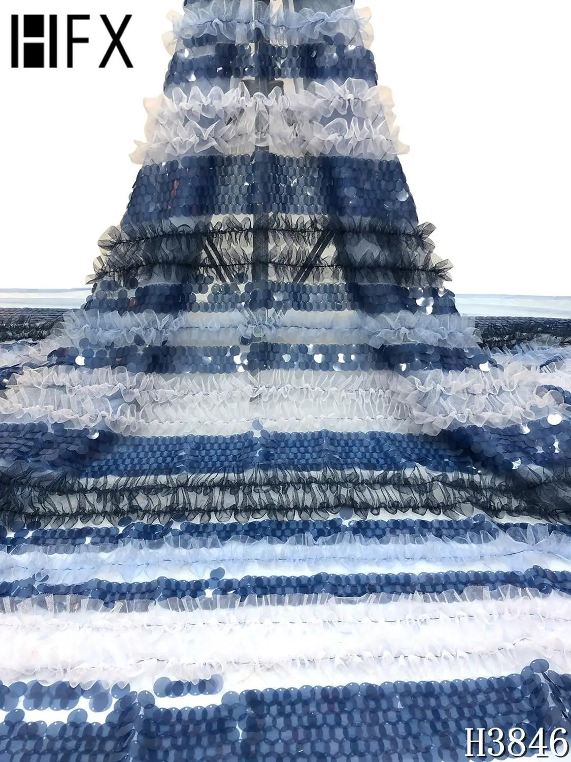 HFX африканская кружевная ткань с блестками 2020 высокое качество нигерийские