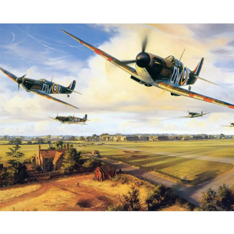 

Картина по номерам «сделай сам», дропшиппинг, большой размер, самолет в поле, пейзаж, холст, украшение комнаты, художественная картина, подар...