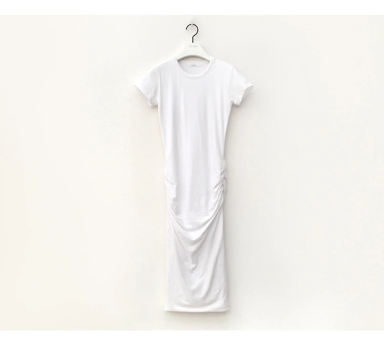 Однотонное вязаное хлопковое женское корейское простое облегающее длинное