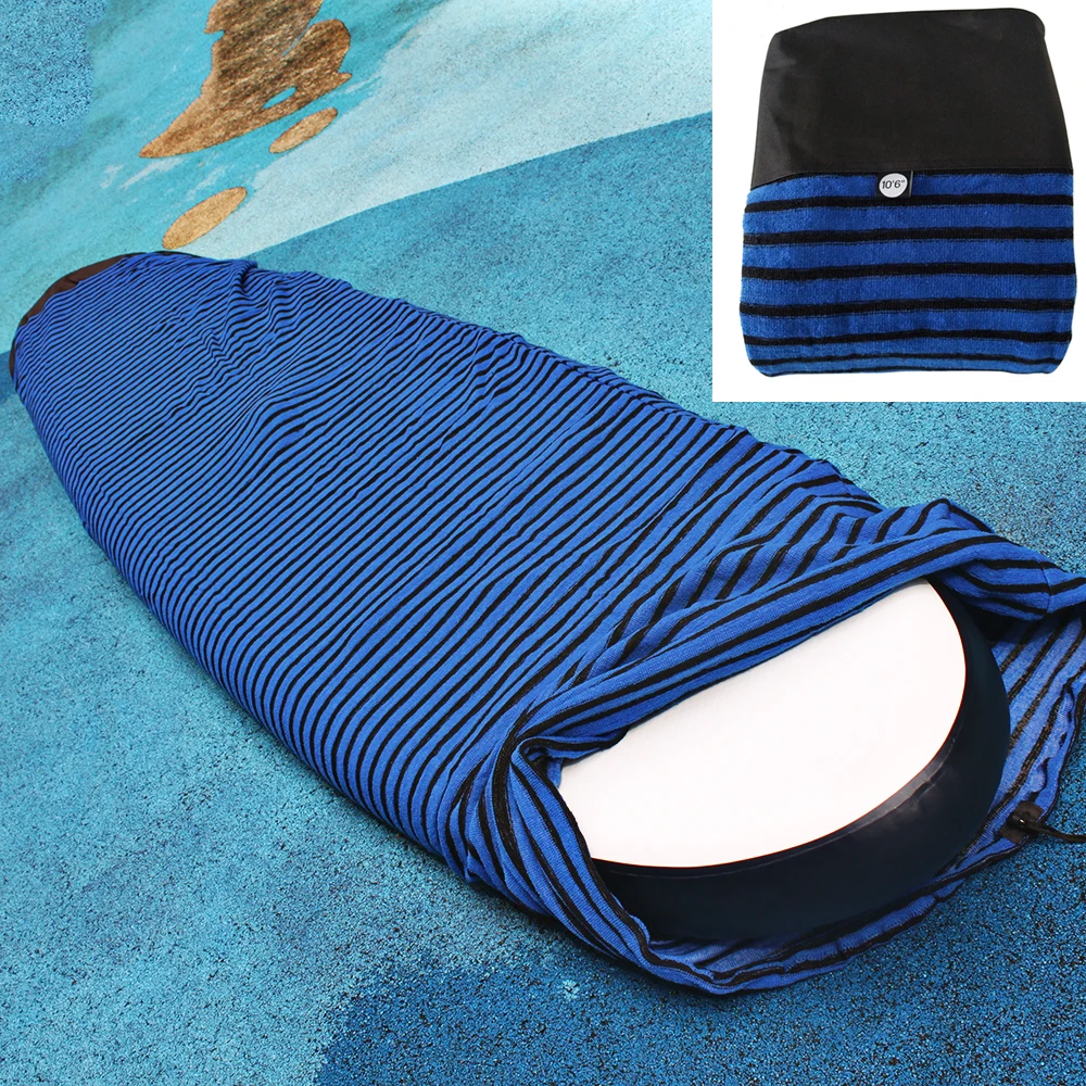 SUP 10.6ft * 82cm Surf protective bag Surfboard Socks Cover 10.6ft Black with Blue color Quick-dry Surfboard Sock