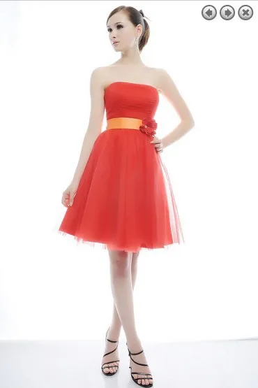 

free shipping Crepe Knee-length Sweetheart A-line Vestidos Formales 2016 New Fashion Plus Size Party Prom Gown bridesmaid dress