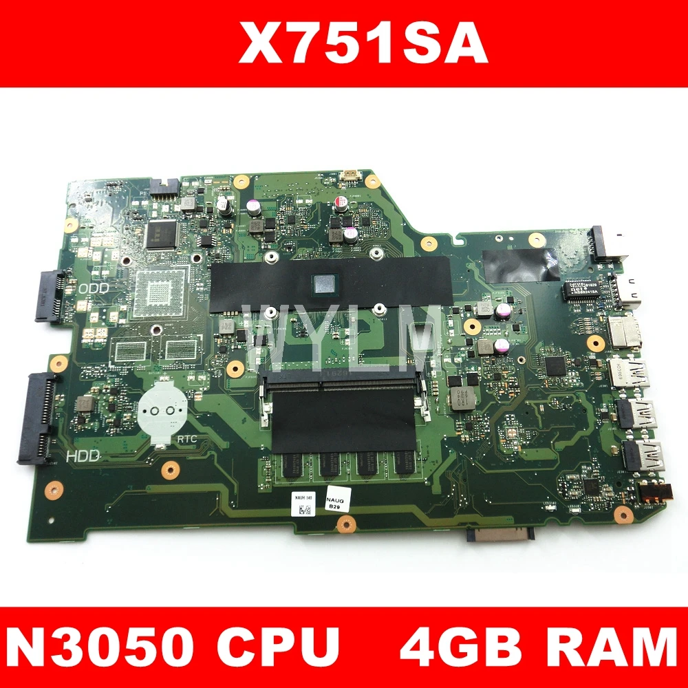 Материнская плата X751SA N3050 ЦП DDR3L 4 Гб ОЗУ для ASUS X751S X751SV материнская ноутбука 90NB07M0