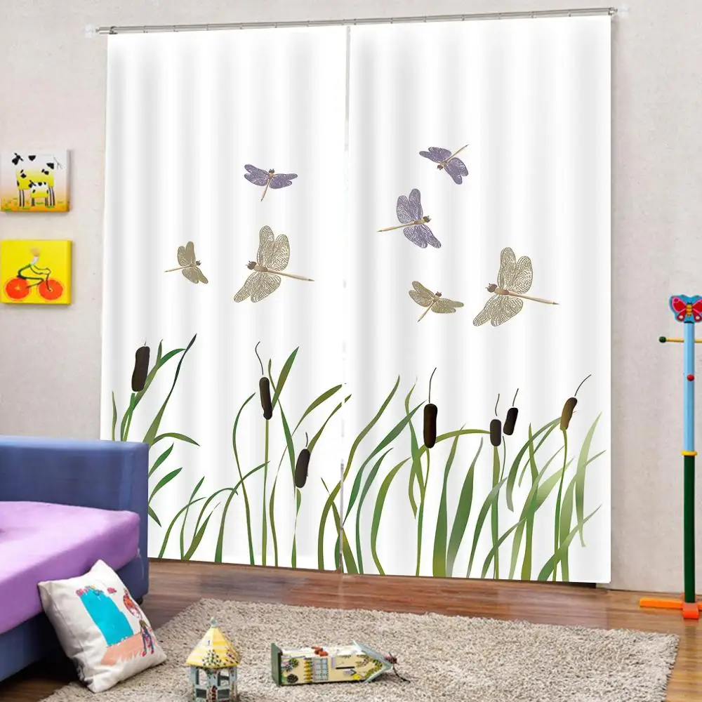 

Customized size Luxury Blackout 3D Window Curtains For Living Room simple morden curtains green plant curtain