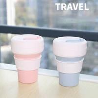 summer straw water cup coffee cup silicone folding cup outdoor water bottle travel portable eco friendly water bottles