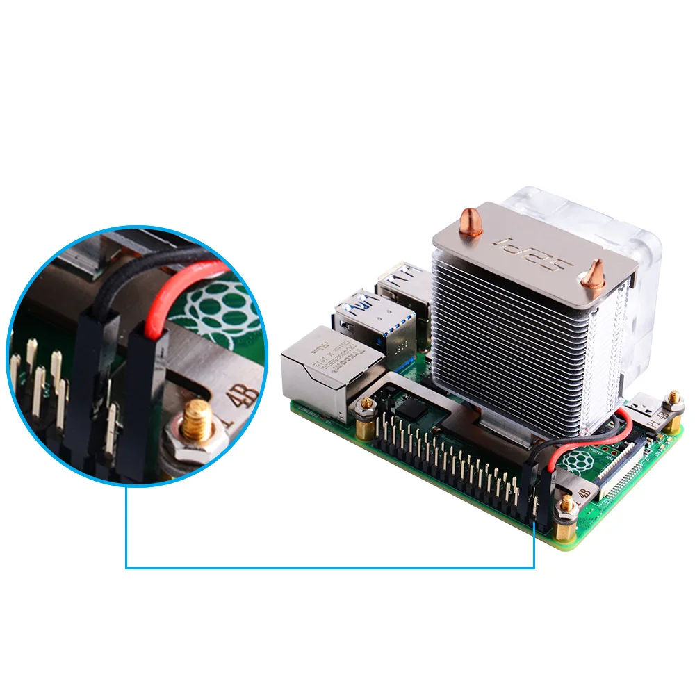 Raspberry Pi 4 Модель B 4/ 3B + с радиаторами 52Pi ICE Tower светодиодный охлаждающий вентилятор