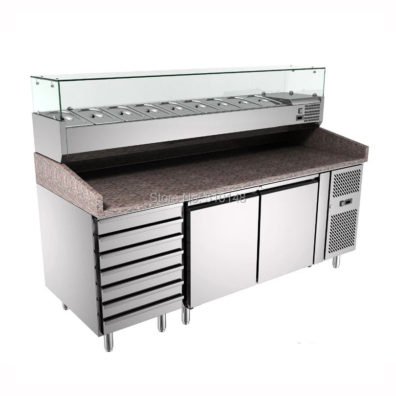 Фонарь для демонстрации пиццы чехол из нержавеющей стали 304 холодильник верстак