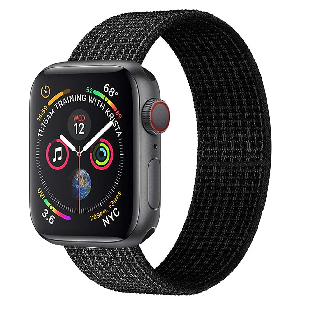 Нейлоновый ремешок для часов для Apple Watch Series 3 2 1 38 мм 42 мм мягкая дышащая Замена Спортивная петля для Iwatch Series 4 5 44 мм 40 мм