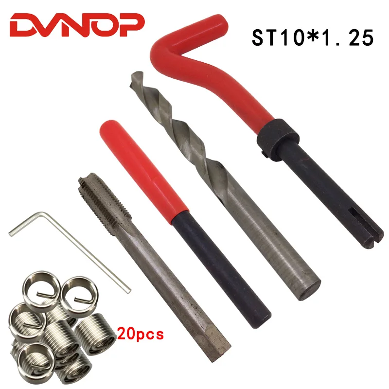 

M10*12.5 Recoil Thread Inserts Installation Kit, Screw Sleeve Repair Wrench Twist Drill Screw Tap Tool