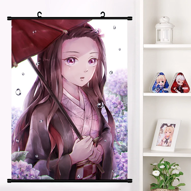 X Японское аниме Demon Slayer: Kimetsu no Yaiba Kamado Tanjirou Kamado Nezuko настенный свиток плакат Настенные подвесные плакаты домашний декор - Цвет: X