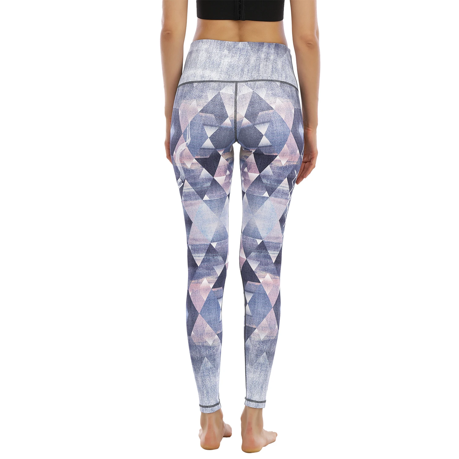 High Waist Geometry Energy Tummy Control Sports Pants Striped Knitted Gym Quick Drying Running Yoga Pants Breathable Leggins