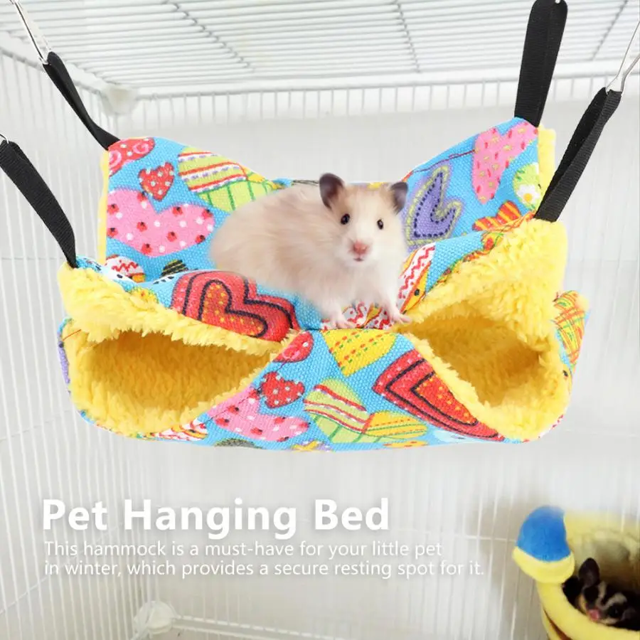 Маленький Домашний хомяк теплый зимний двойной гамак искусственный с крючками