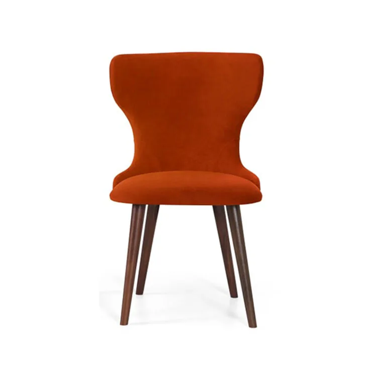 

Factory price luxury delicate design sponge wooden fabric leisure dining chair with backrest for apartment coffee shop villa