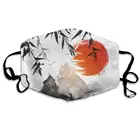 Маска для рта из бамбука с принтом заката, дышащая многоразовая Ветрозащитная маска для кемпинга и бега