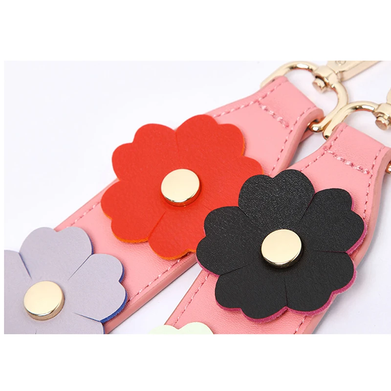 Fashion Genuine Leather Shoulder Strap Colorful Flower 3D Design Bag Strap Women handbag strap for Bag Accessories Bag Handle