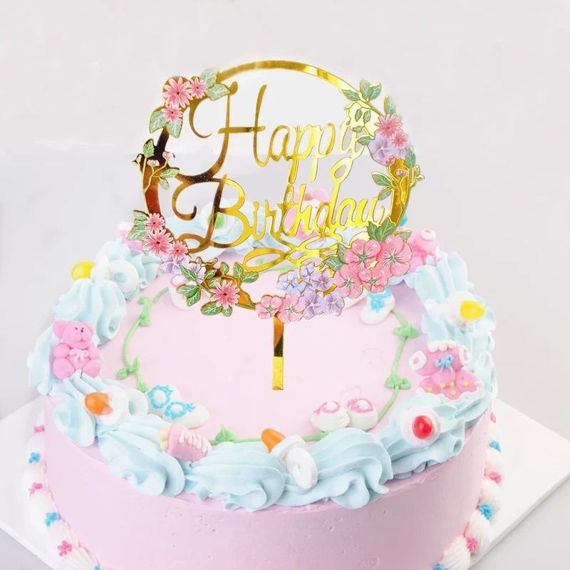 Ins/Новый Топпер для торта С Днем Рождения завод на тему дня рождения акриловая