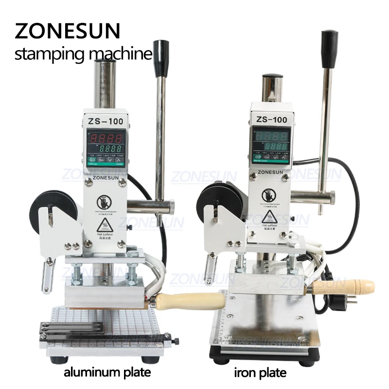 ZONESUN ZS100 машина для горячего тиснения фольгой ручная Бронзирующая ПВХ карты кожа