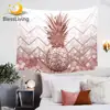BlessLiving Pineapple Tapestry Geometric Wave Tapestries Wall Hanging Decor Tropical Fruit 3D Wall Carpet 130x150 Luxury Sheet 1