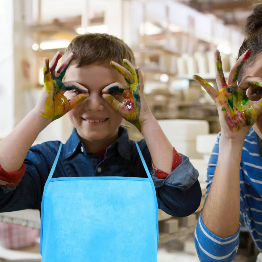 

8pcs Color Kids Art Craft Aprons Children Painting Aprons Painting Smocks