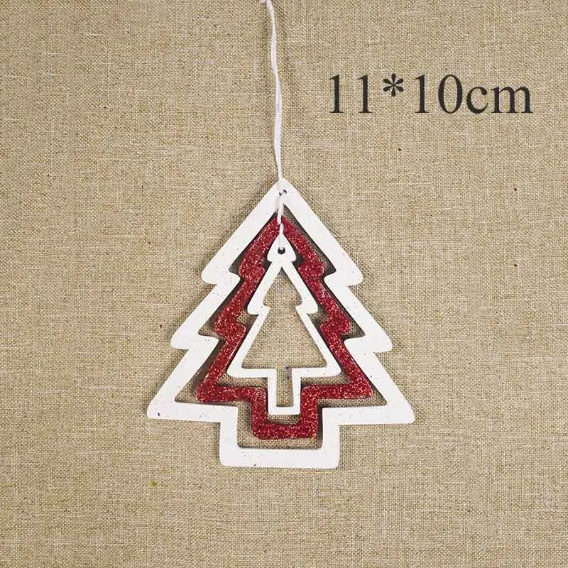 2PD-62942-7 1 шт. Новогодние подвески из натурального дерева, украшения для рождественской елки, подвески для самодеятельного творчества, Рождественский Декор, украшение для дома, свадьбы, вечеринки, 62943 - Цвет: 2PD-62942-7