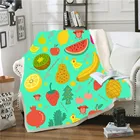 Фланелевое Одеяло с клубникойбананомкивиарбузом, разноцветное Флисовое одеяло с фруктами для спальни, одеяло, домашний декор, одеяло