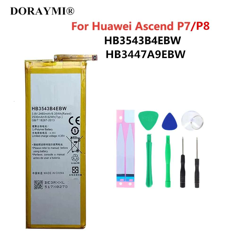 

Original HB3543B4EBW HB3447A9EBW Phone Battery for Huawei Ascend P8 P7 GRA-L09 TL10 UL10 L05 L11 L07 L09 Replacement Bateria