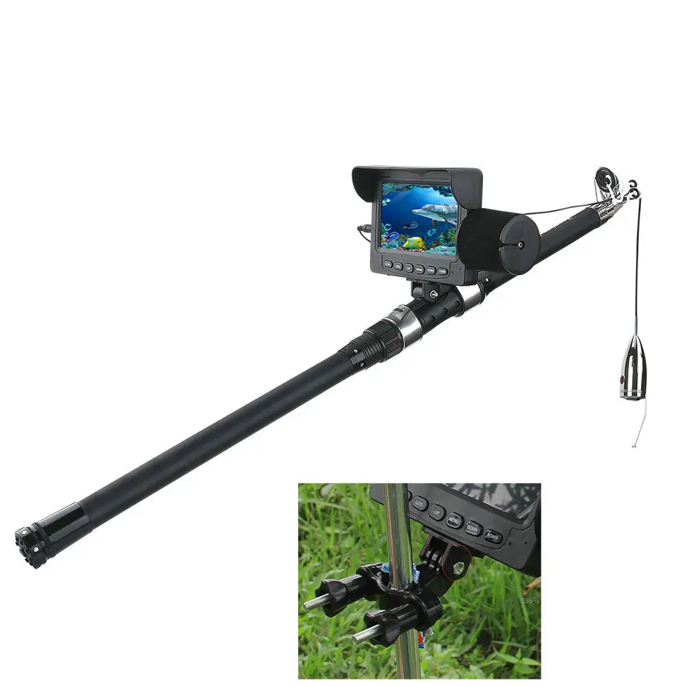Дешево Подводная рыболовная камера 720P, 15 м, 4,3 ТВЛ, дюйма, видеорегистратор DVR, рыбопоисковый прибор с 6 ИК-светодиосветодиодный 6 Вт для подледной ры...