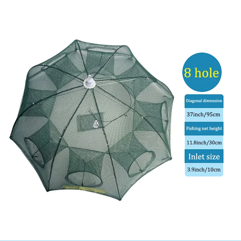 Усиленная 4 20 отверстий Автоматическая рыболовная сетка клетка для креветок