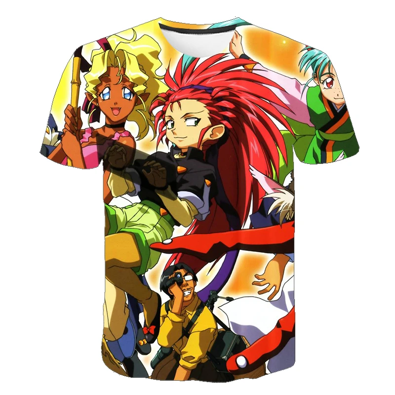 

Летняя мужская футболка с 3d-рисунком из японского аниме, уличные мужские и женские топы с коротким рукавом и принтом мультипликационных пер...