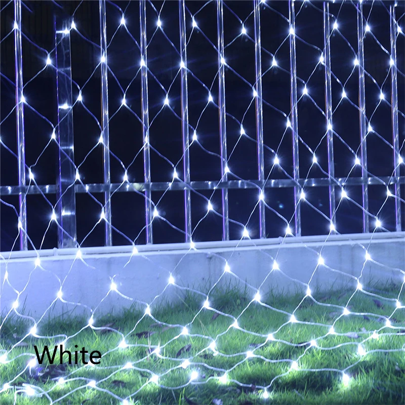US Plug Net Mesh Christmas Light LED Waterproof String Lights Fairy Xmas Decor Party Garlands Garden Wedding Decoration | Лампы и