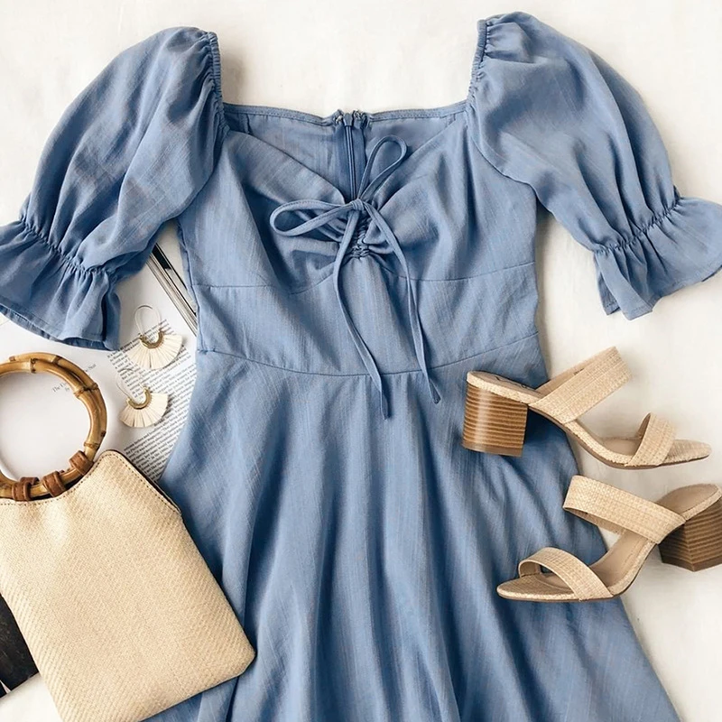 Женское Плиссированное мини-платье элегантное офисное платье с оборками бантом