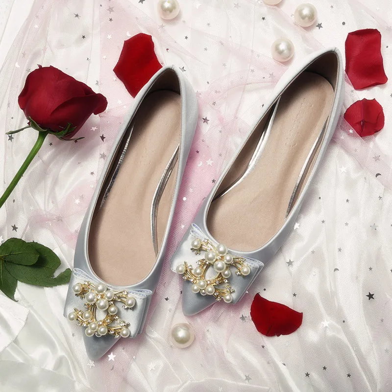 Женская свадебная обувь с цветком розы на поясе средний каблук женские