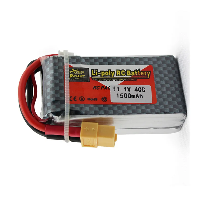 5 шт./лот аккумулятор ZOP power LiPo 11,1 V 1500Mah 3S 40C Max 60C XT60 штекер T разъем для радиоуправляемого квадрокоптера дрона вертолета автомобиля самолета