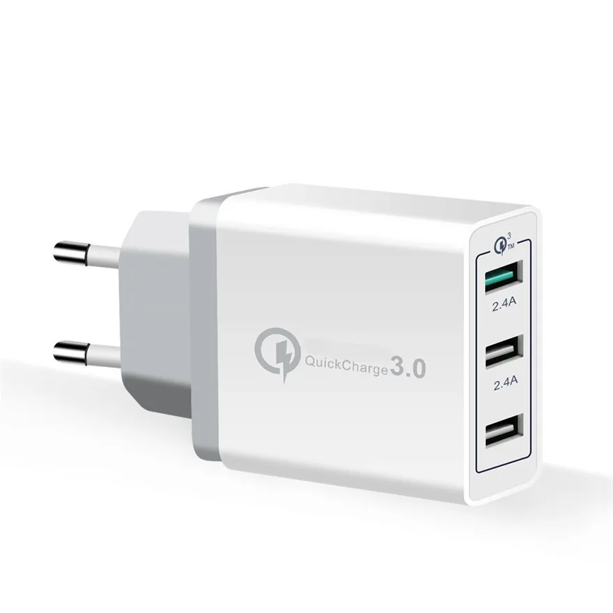 Высокое качество US plug складной 3 порта QC3.0 быстрое зарядное устройство QC 0 30 Вт USB