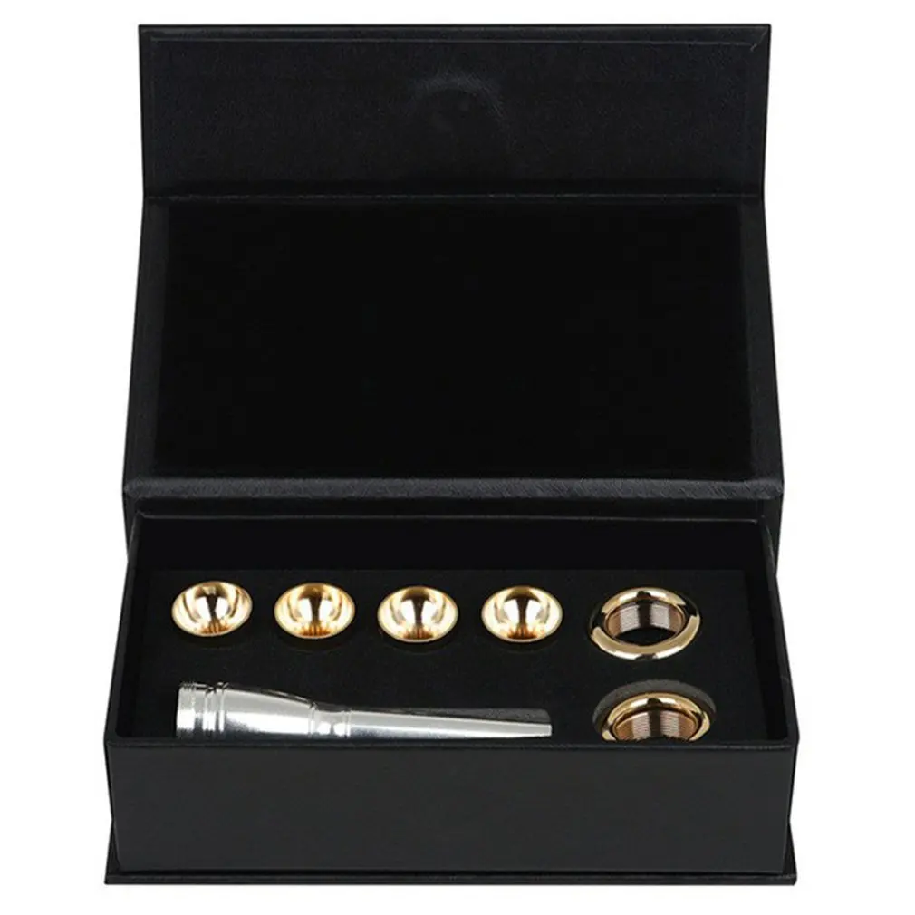 

Мундштук для труб 1-1 2c 3c 2b 3b, мундштук медного и золотого цвета с коробкой, аксессуары для музыкальных инструментов, 1 комплект