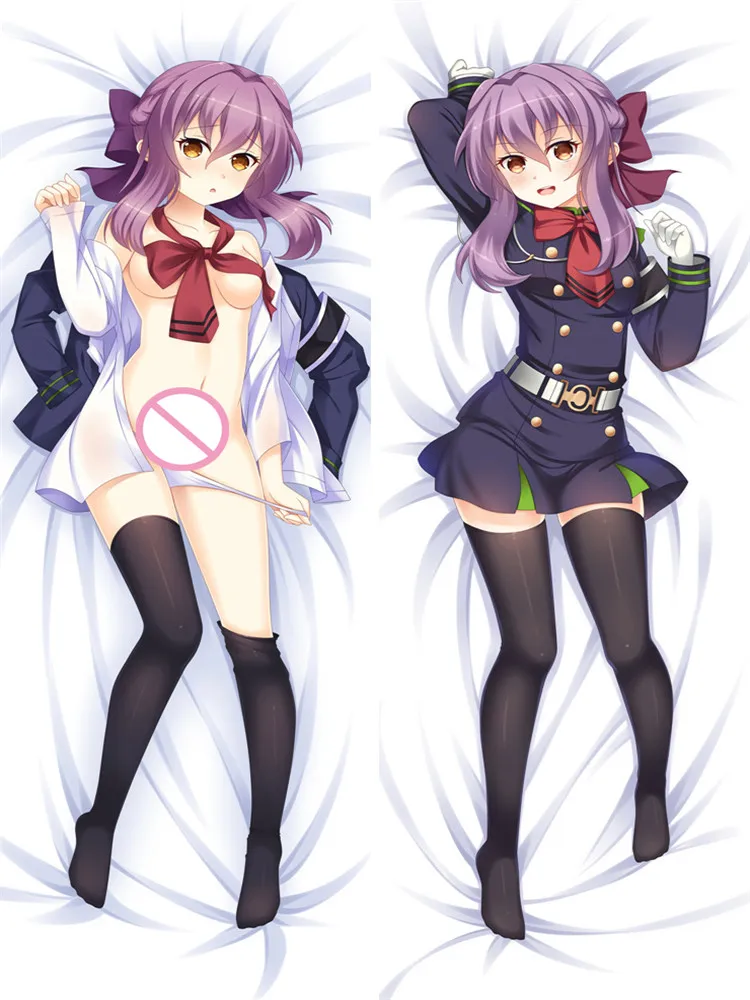 

2018-August Anime Seraph of the End Owari no Seraph Hiiragi Shinoa Dakimakura Pillow Cover Case Hugging Body Pillowcase