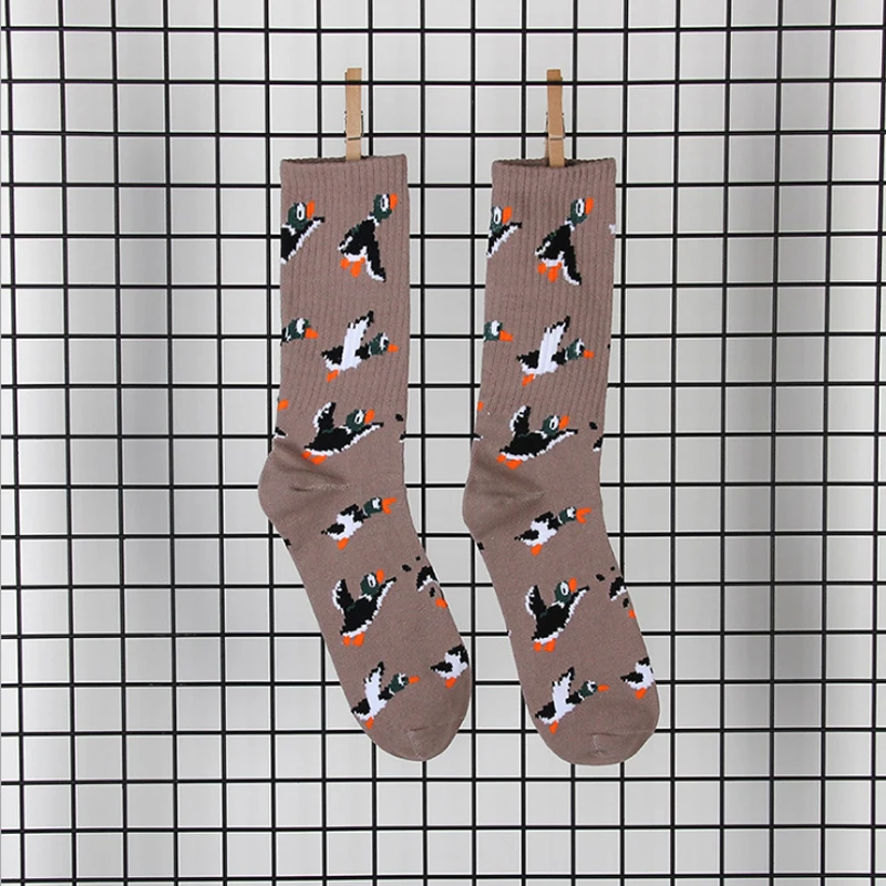 Животными носки с изображением уток уличной моды серии смешные супергероя