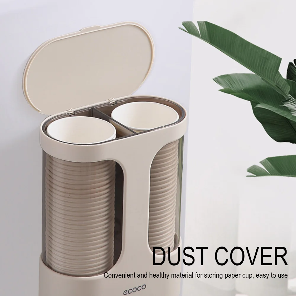 

Disposable Paper Cups Dispenser Plastic Cup Holder for Water Dispenser Wall Mounted Automatic Cup Storage Rack Cups Container