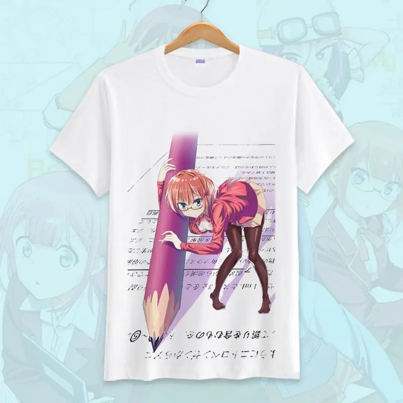 Мы никогда не учимся модные женские футболки с аниме Повседневная футболка