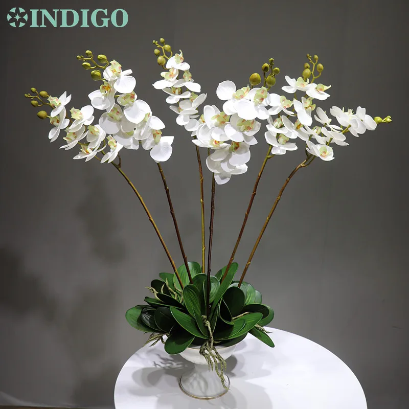 Индиго белые орхидеи фаленопсис сделай сам цветок Аранжировка с горшком