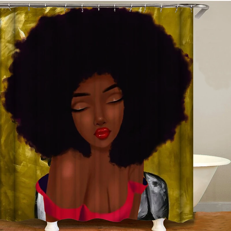 Африканские американские занавески для душа Водонепроницаемая занавеска ванной