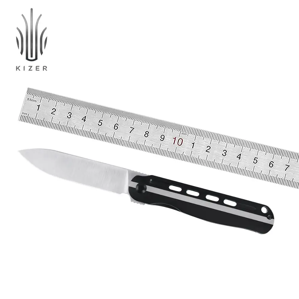 Cuchillo de bolsillo Kizer Lätt Vind KI4567A1, herramienta de caza con mango de titanio negro, doble apertura, novedad de 2020