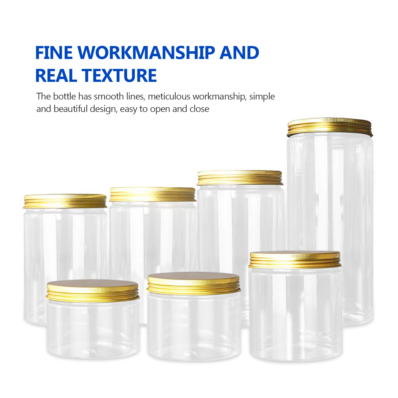 

50ml/100ml/150ml/200ml/300ml Plastic Jar With Lid Screw Iron Transparent Container Empty Cosmetic Cream Powder Jar Vanity Box