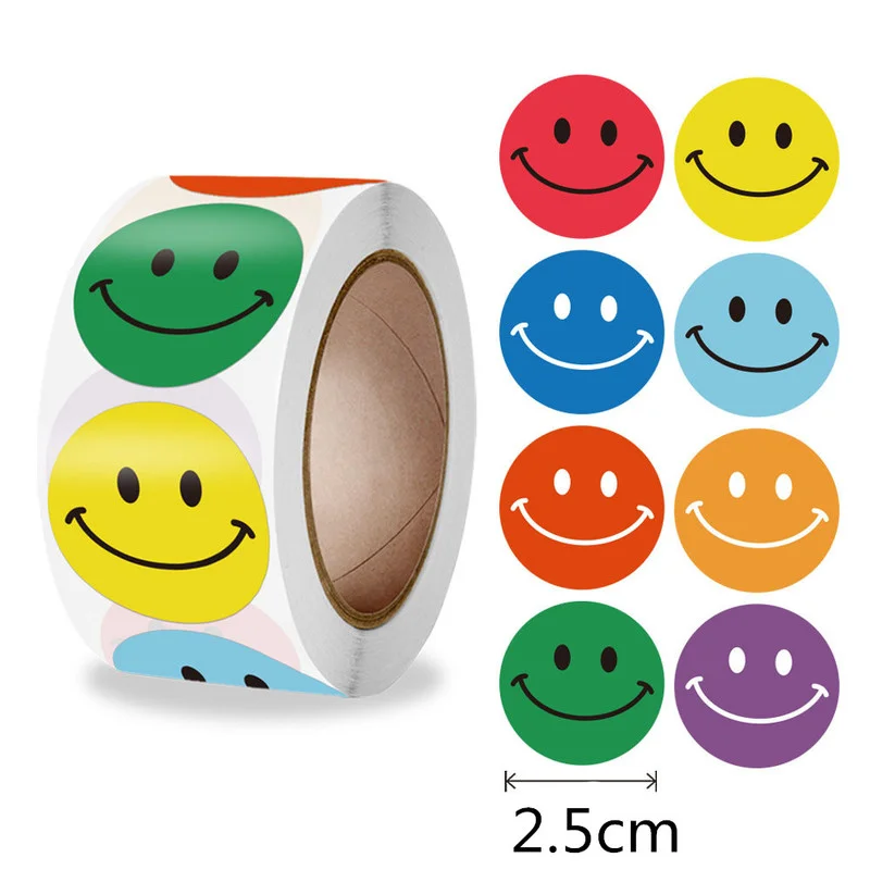 

500PCS2.5CM smiley face sticker