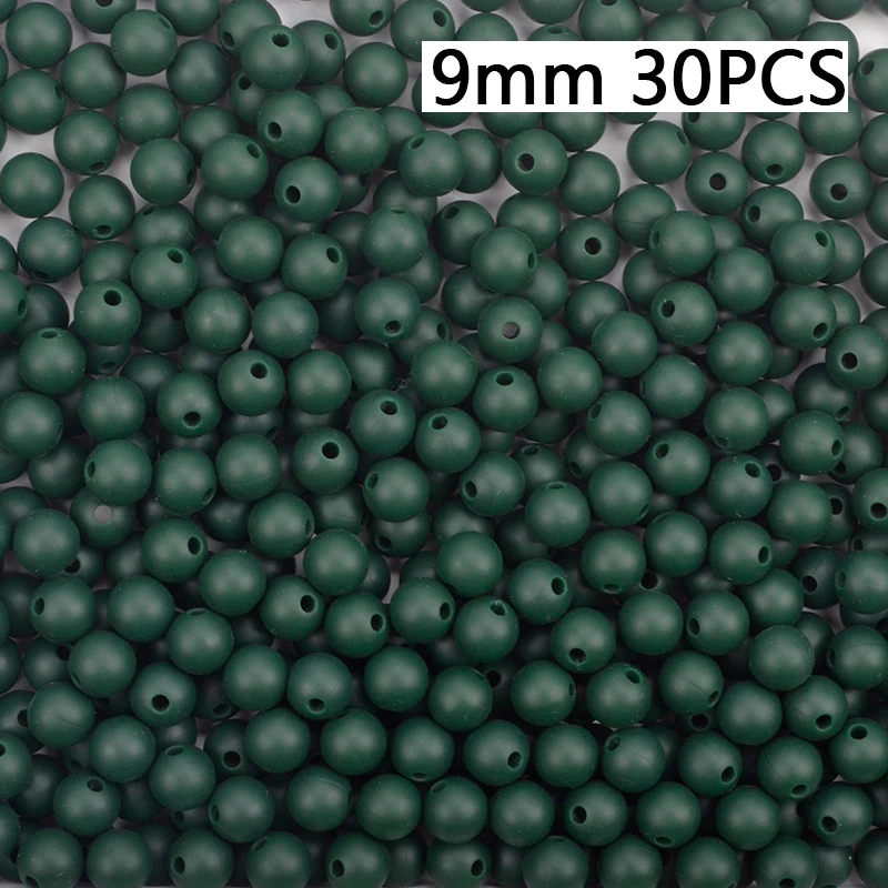 9mm-30PCS Силиконовые бусы 9/12/15 мм Детские Прорезыватель для зубов круглый Прорезывания Зубов Силиконовые Бусины Perle силиконовый зубного прикуса станет заметно Прорезывания Зубов Бусины для изготовления ювелирных изделий - Цвет: 9mm-30PCS