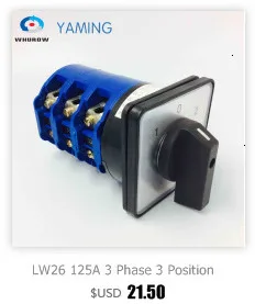 DIY LW26-20/3 поворотный кулачок переключающее устройство 12 терминалов 3 положения выход использование для мотора системы две разные нагрузки